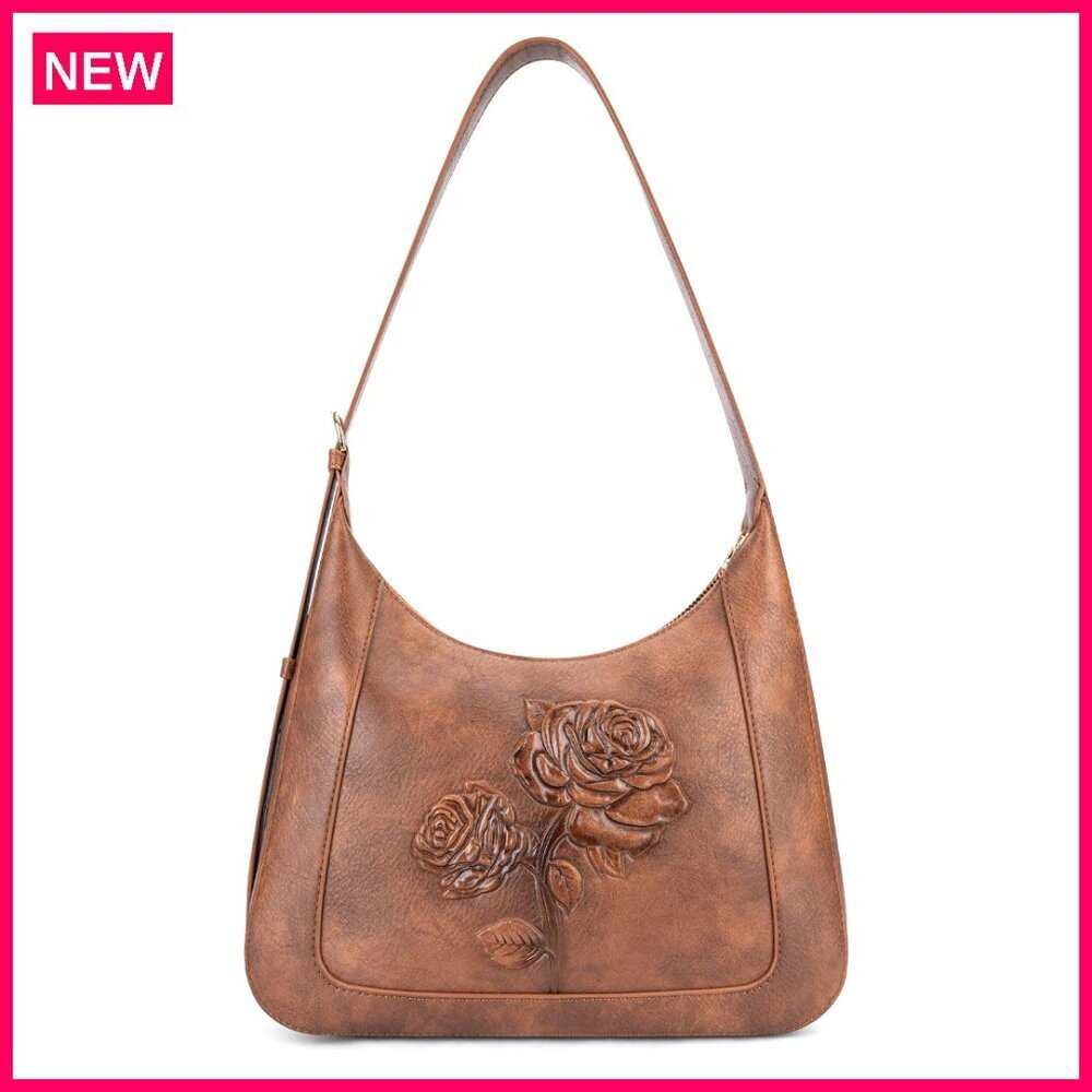 Vegan Leather Hobo Shoulder Bag Adjustable Strap Small Handbag Daily Use